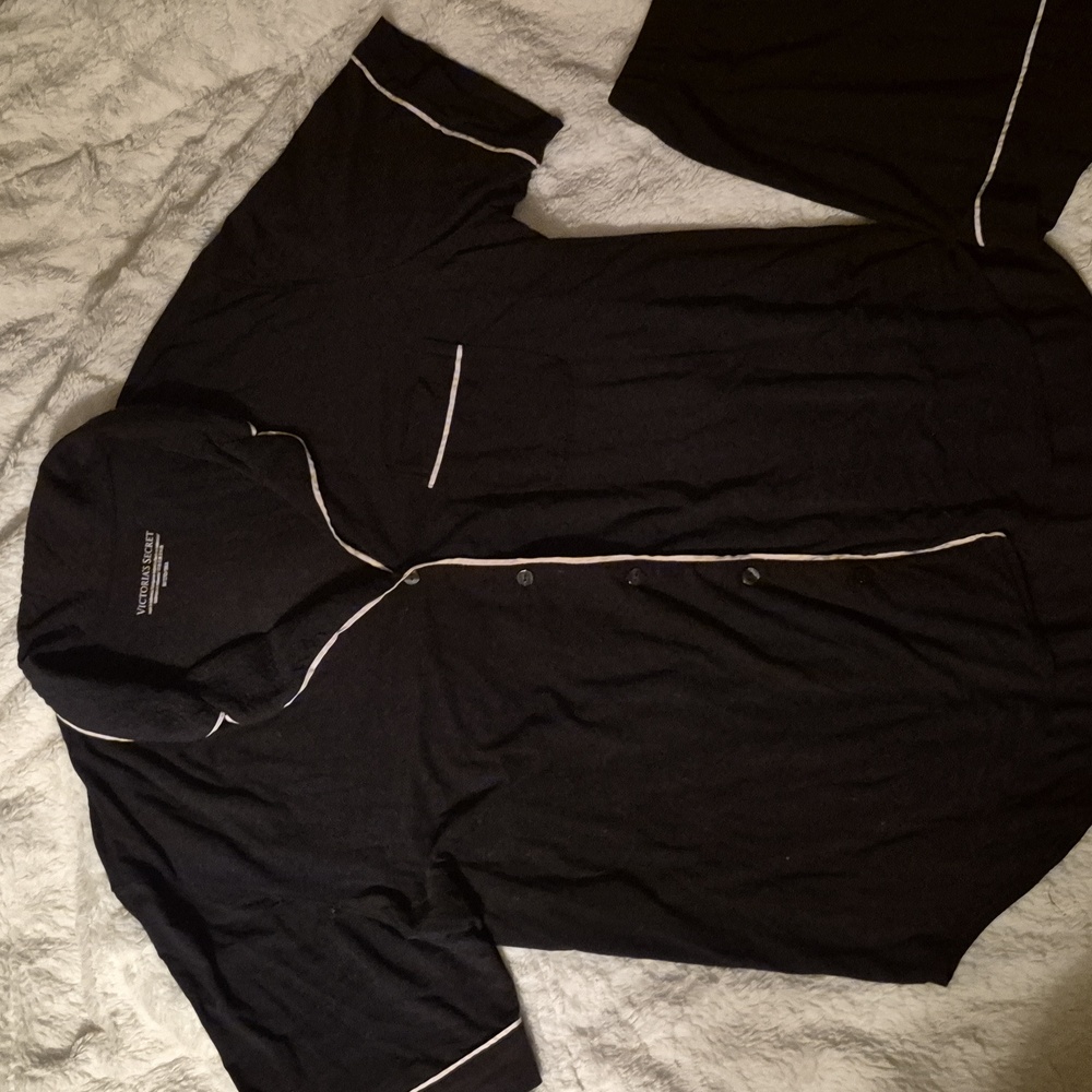 Victoria's Secret  Black and White Sleepwear Set Top And Shorts